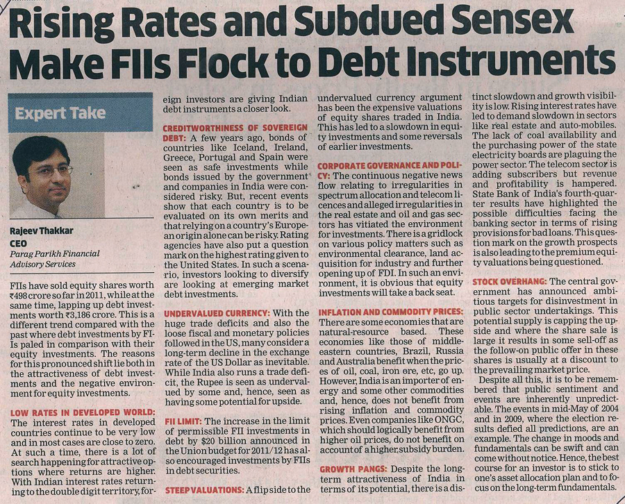 Rising rates and subdued Sensex make FIIs flock to debt instruments